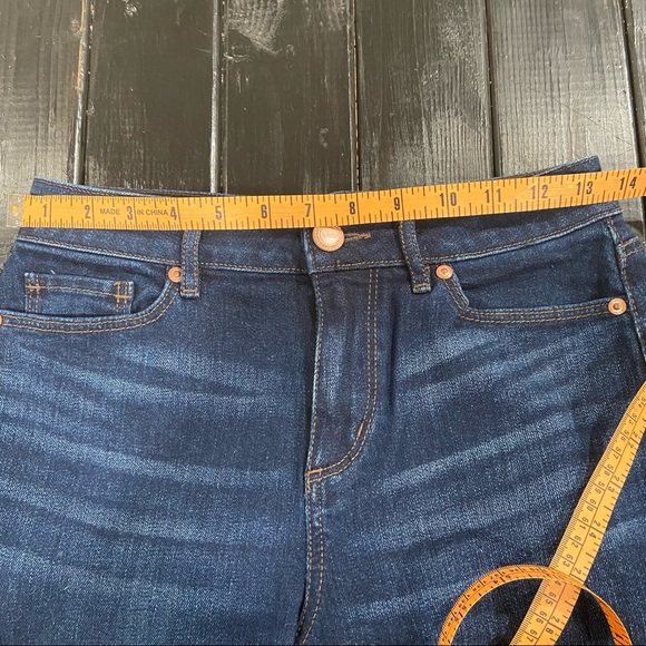 LOFT OUTLET - Women’s High Rise Straight Split Raw Hem Jeans Blue - Sz 4 - Picture 6 of 8